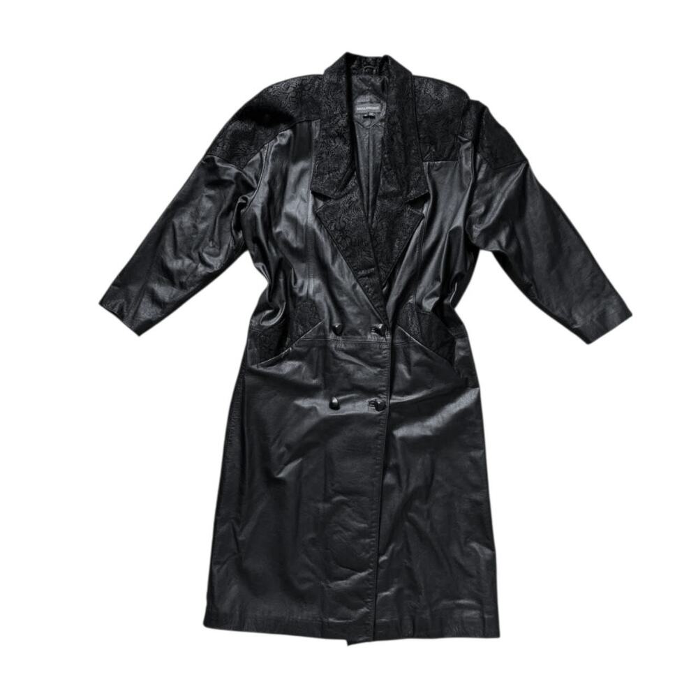 Maurices Black Leather Coat Jacket | Size M